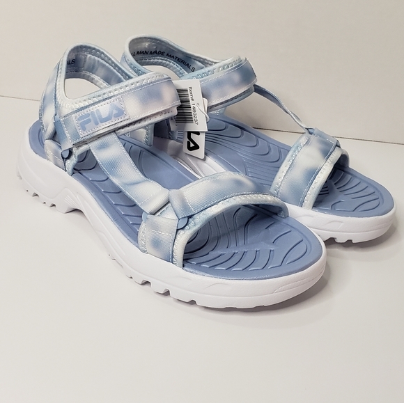 tie dye fila sandals
